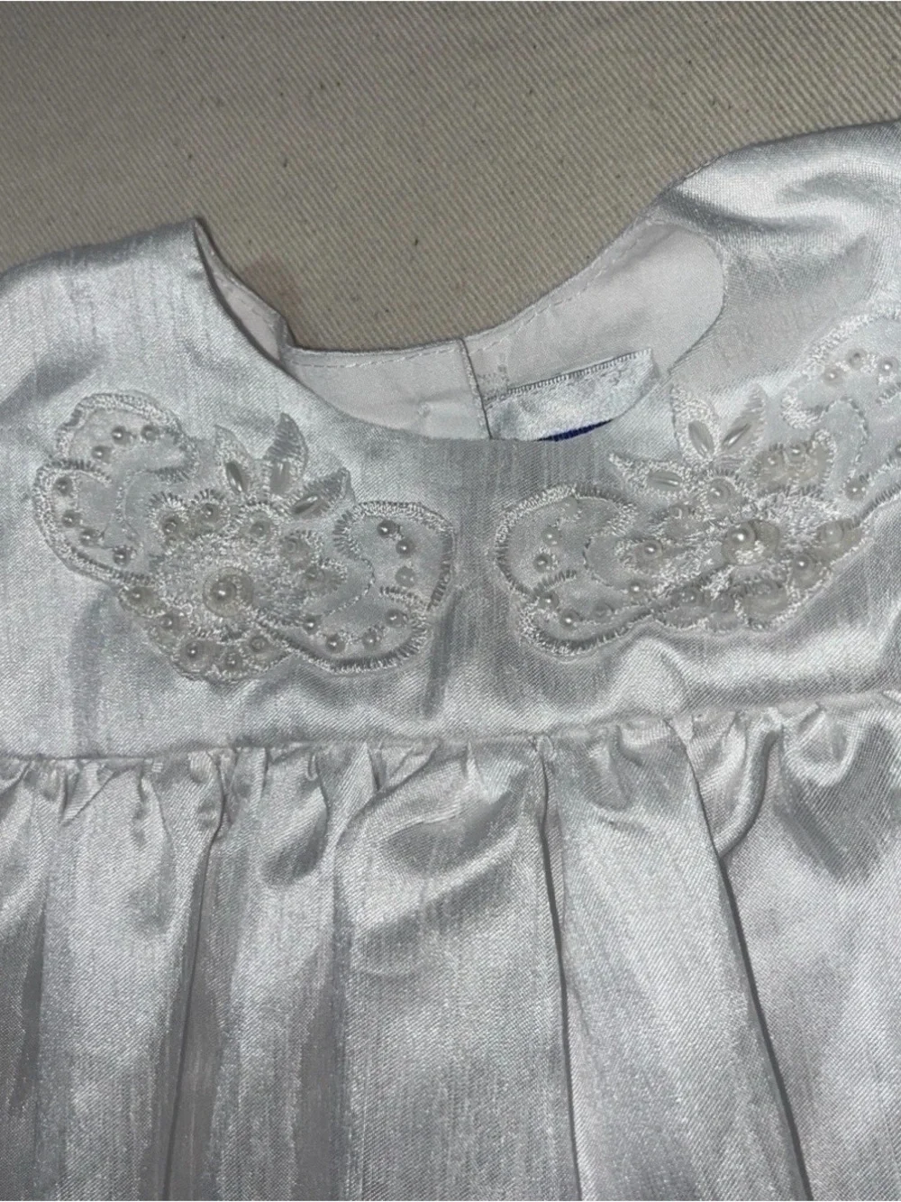 NWT🏷️Lito Children's Wear White Girl👧🏻Christening✝️Beaded Gown👗&Hat Sz L